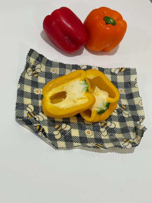 Sustain-a-Bee reusable Beeswax food wrap - "HoneyBee" (Pack of Three - Small, Medium & Large)